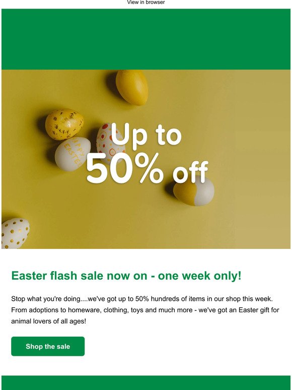 Up to 50% off - Easter flash sale