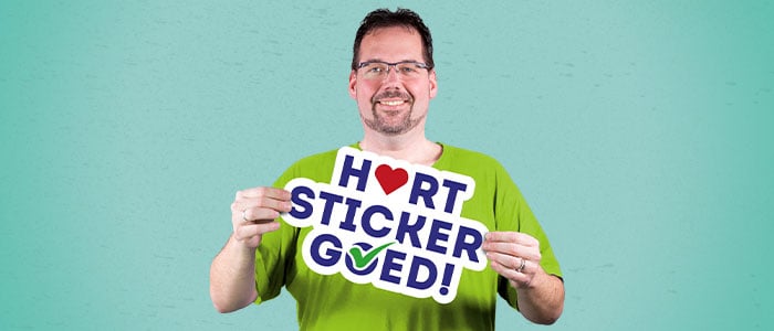 Zo plak je een grote sticker