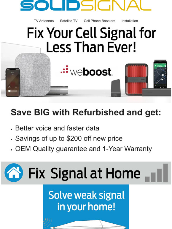 Solid Signal Fix cell signal issues for less than ever! Milled