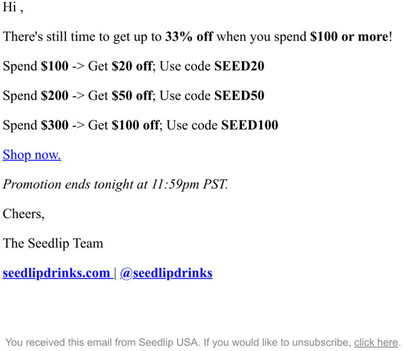 Last chance to get up to 33% off!