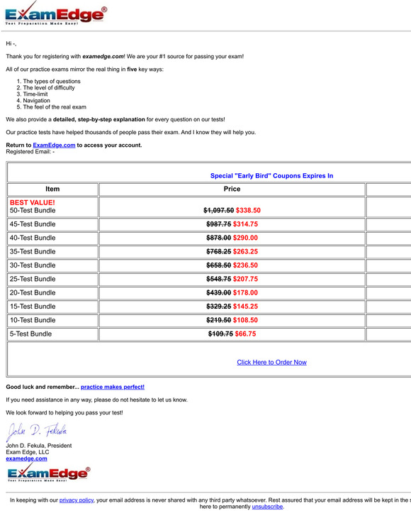 Welcome to examedge.com, plus special today-only coupons!