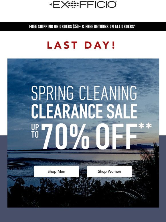 LAST DAY: Up to 70% Off Clearance Sale