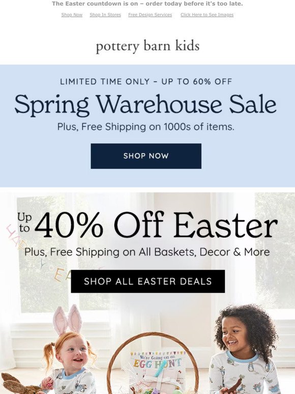 🐰 Bunnies, baskets and up to 40% OFF!