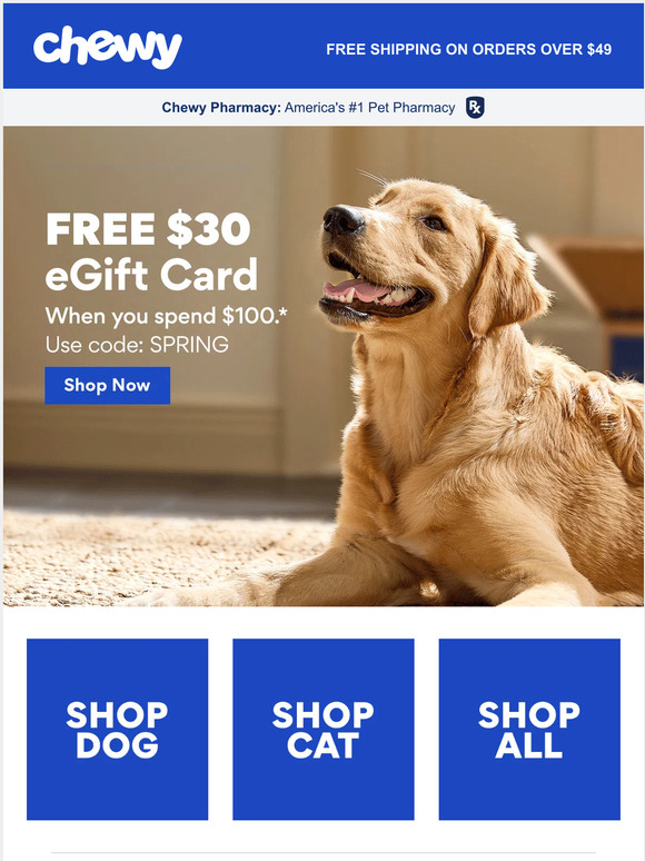—: Free $30 eGift Card with $100+ Purchase