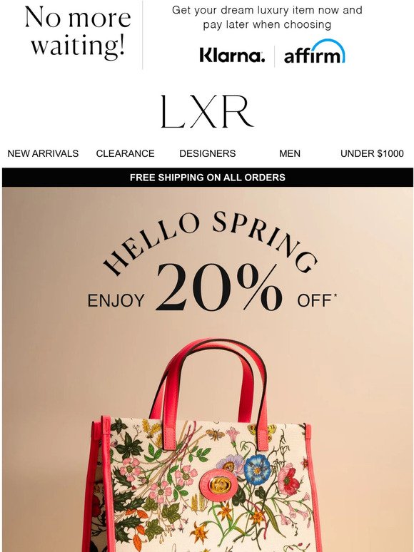 SPRING NEWNESS: 20% off*