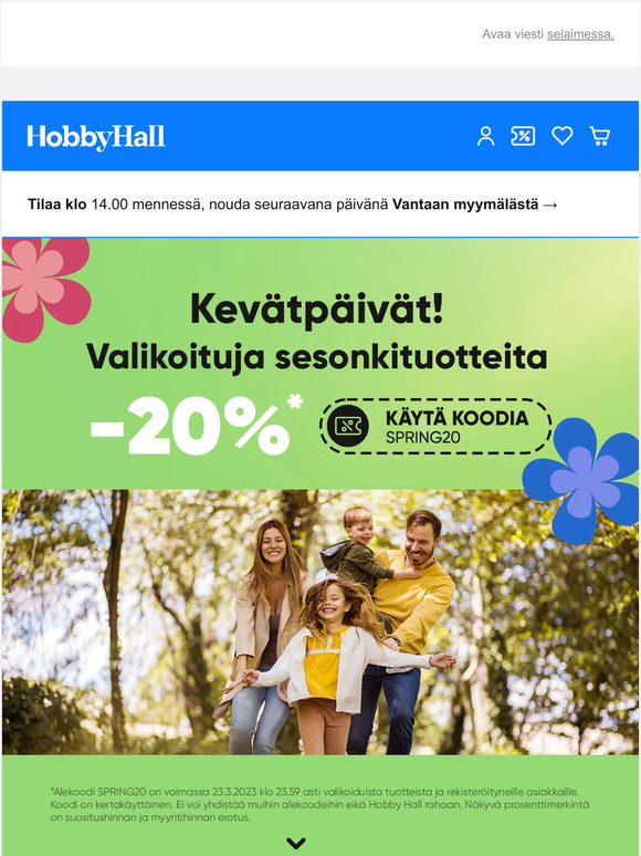 Hobby Hall FI: Tänä viikonloppuna 10€ alennus yli 200€ ostoksista | Milled