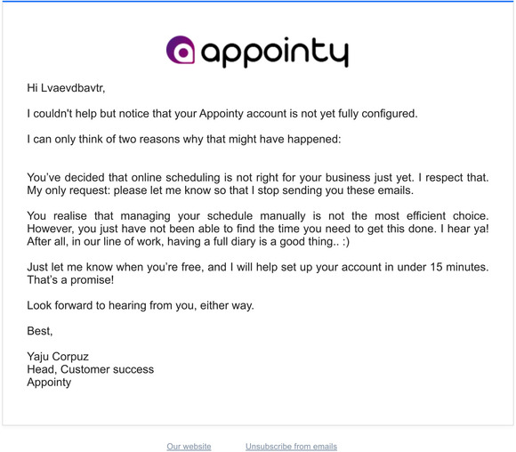 Is Appointy still welcome in your inbox?