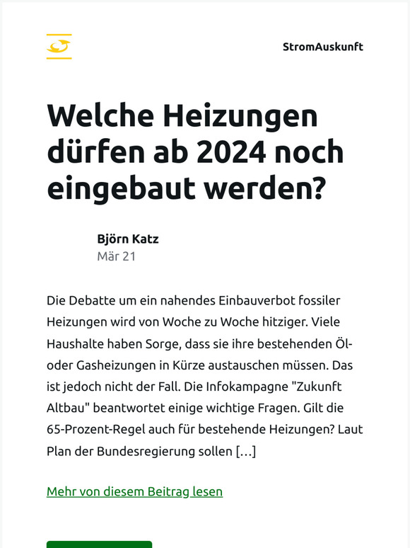 [Neuer Eintrag] Welche Heizungen dürfen ab 2024 noch eingebaut werden?