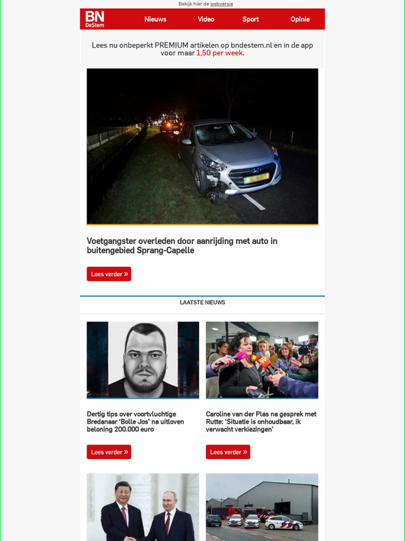 Voetgangster overleden door aanrijding met auto in buitengebied Sprang-Capelle