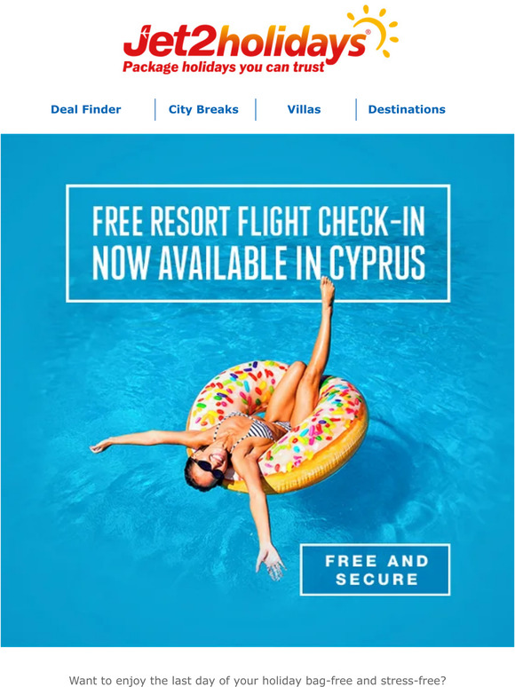 Jet2holidays Free Resort Flight Checkin is now available! Milled