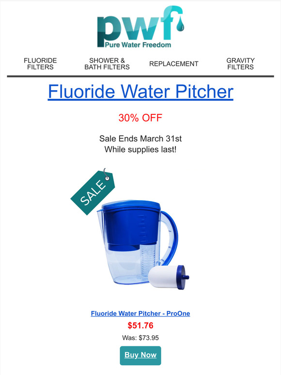 Fluoride Water Pitcher - ProOne