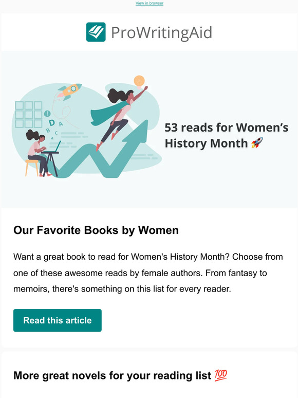 ProWritingAid 50+ Awesome Books by Women Milled