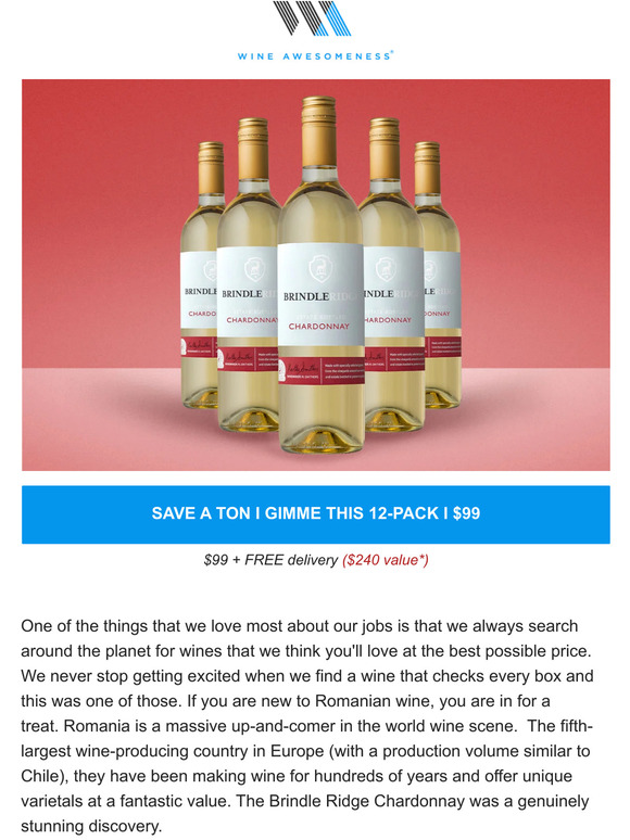 chardonnay like a peach & lemon creamsicle... $99 cases