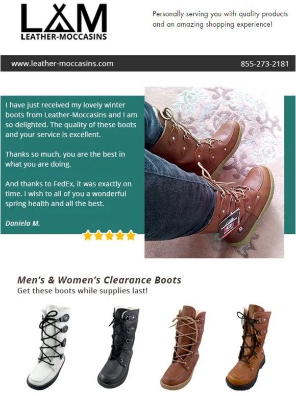 The quality of these boots and your service is excellent!