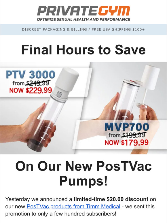 Shop PosTVac Penis Pump Accessories by Timm Medical - The Private Gym