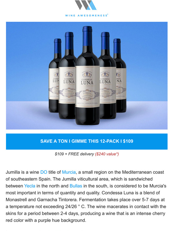 a spanish 🍷 meant for grilled meats... $109 cases
