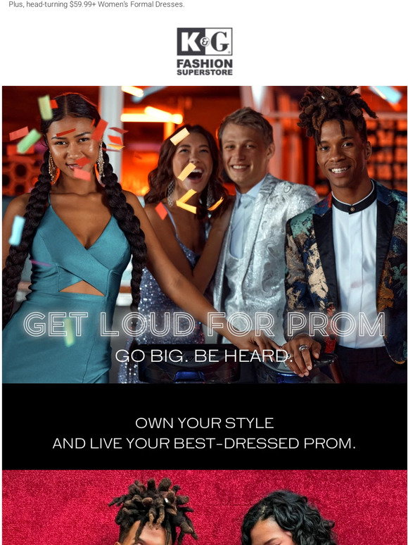 K&G Fashion Super Store Pictureperfect prom styles 79.99+ Men’s