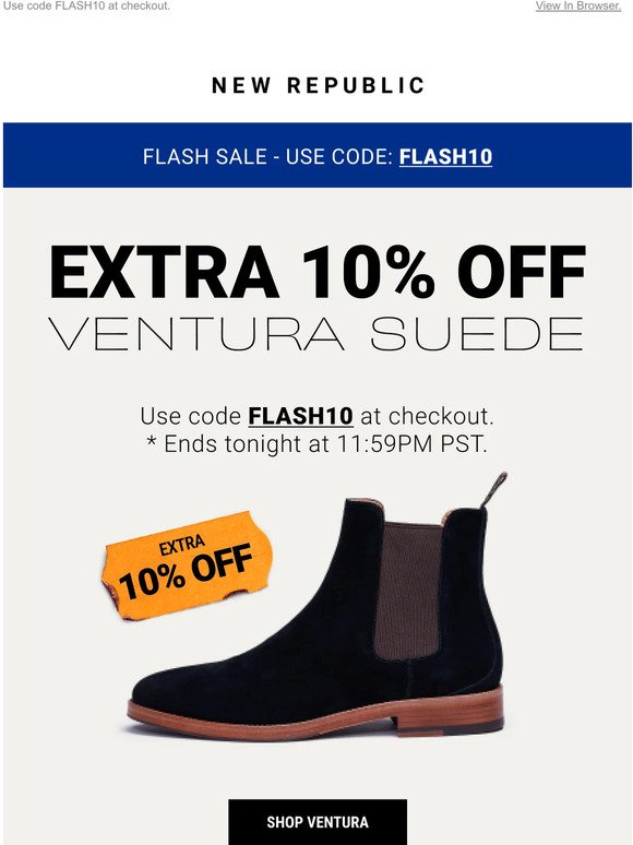 Ventura Suede | Extra 10% Off Today Only