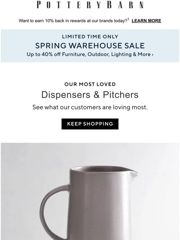 Our top dispensers & pitchers (Plus, up to 40% off for a limited time only.)