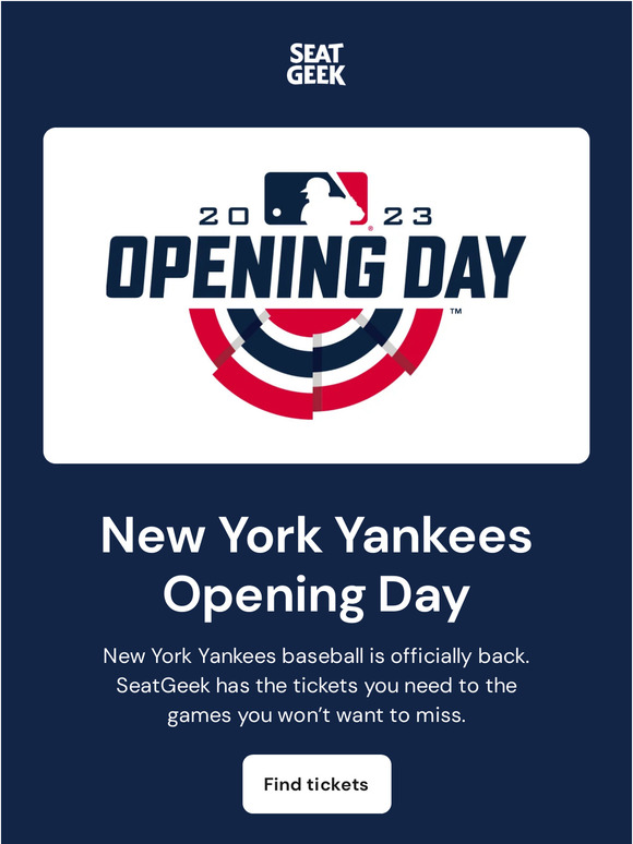 SeatGeek New York Yankees Opening Day tickets Milled