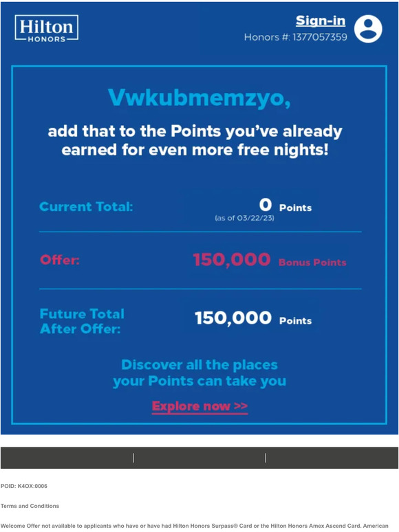 —, earn 150K Bonus Points for free spring nights