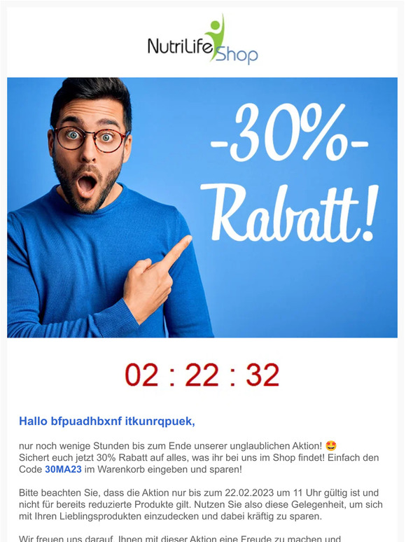 Ihr 30%-Rabatt-Code nur für wenige Stunden!