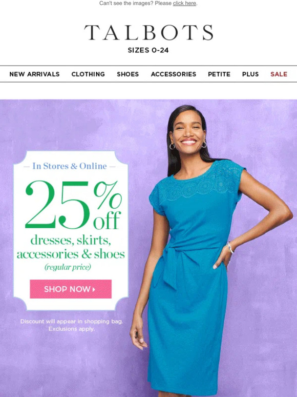LAST CALL! 25% off NEW head-to-toe style