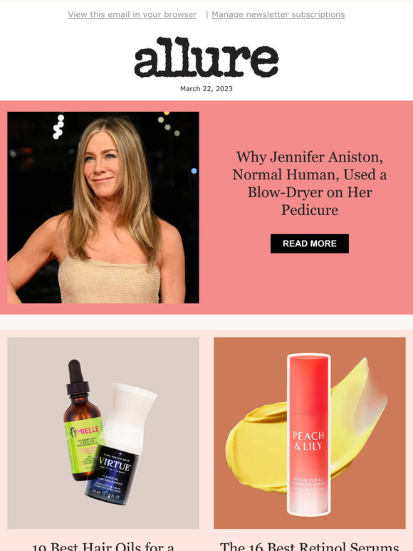Allure Beauty Box Why Jennifer Aniston Used a BlowDryer on Her