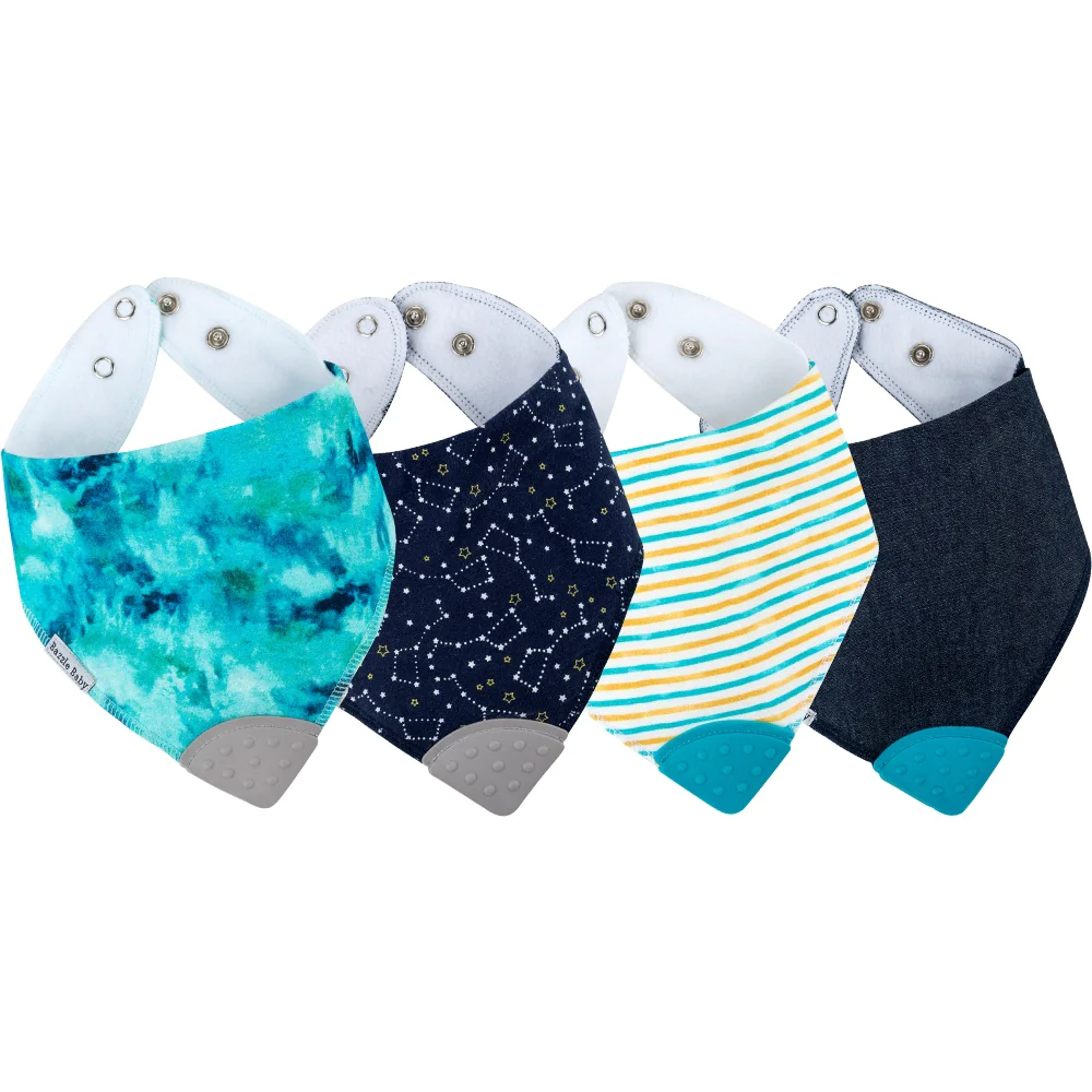 Image of BandaBib with Teether 4-Pack: Tie-Dye