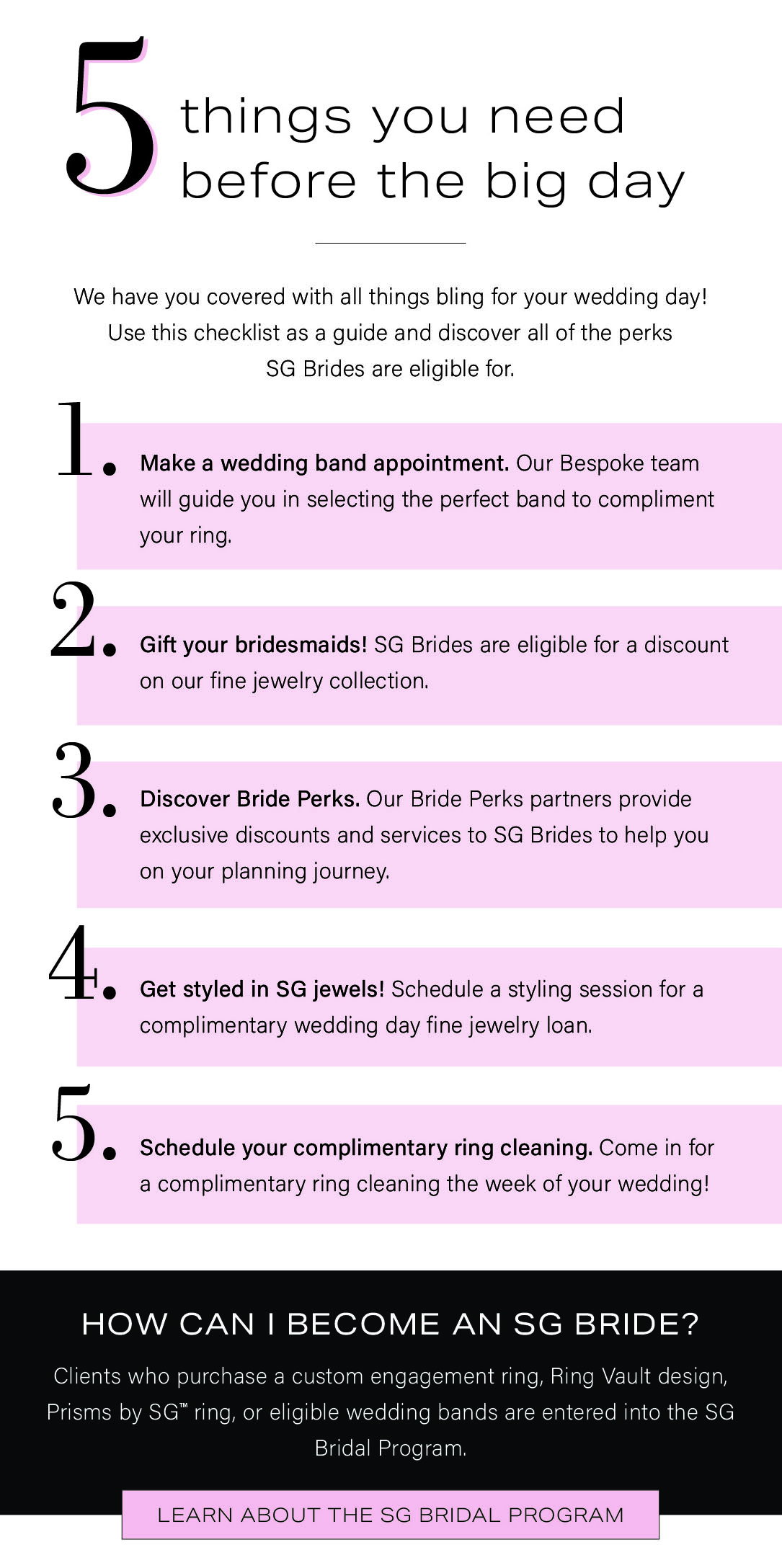 5 things to do before the big day!