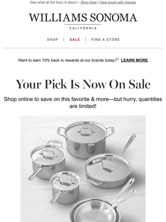 Good news! All-Clad d5 Stainless-Steel 10-Piece Cookware Set is now on sale for a limited time!