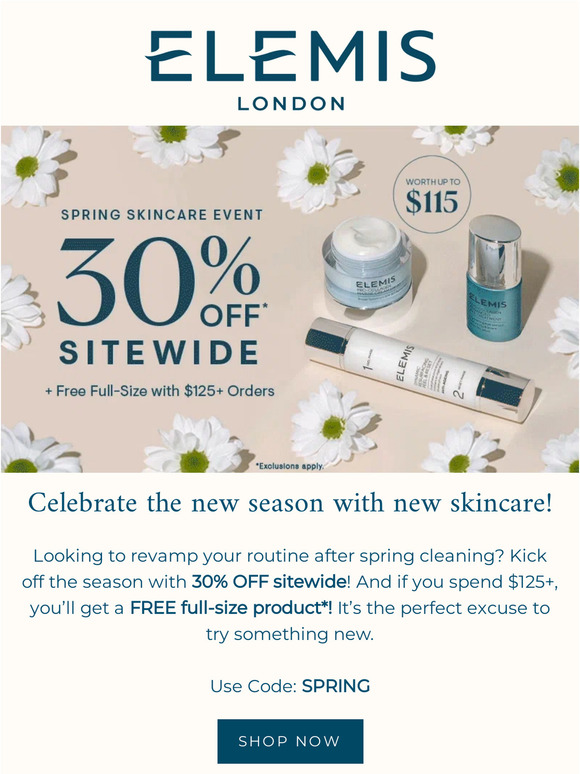 Elemis Unlock a FREE Marine Cream SPF30 Milled