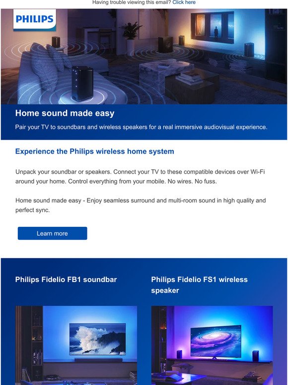 Discover the new Philips wireless home system