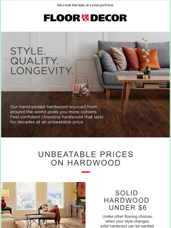 Floor & Decor Engineered & Solid Hardwood Under 6 Milled
