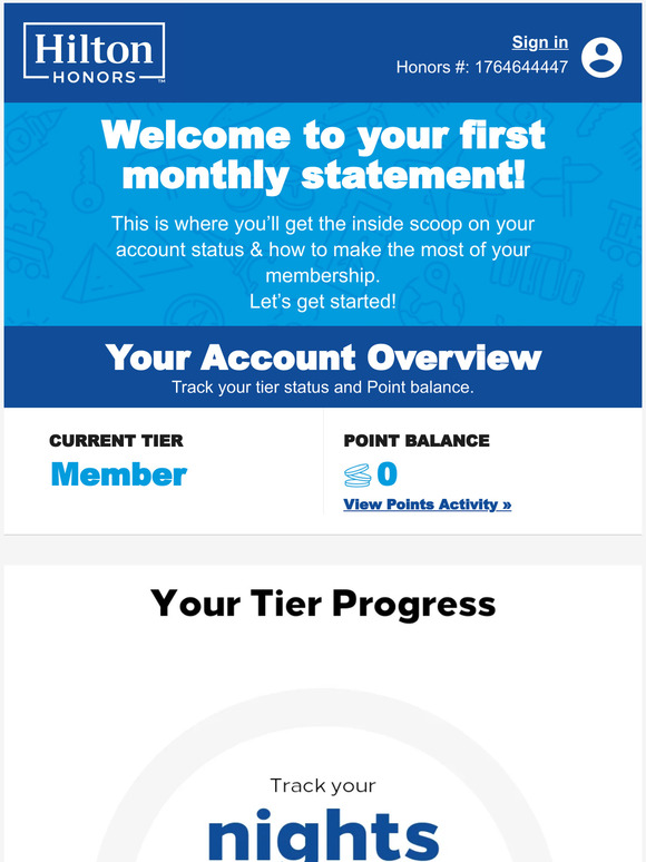 —, check out your first monthly statement.