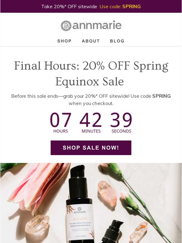 Final hours—20% OFF sitewide!