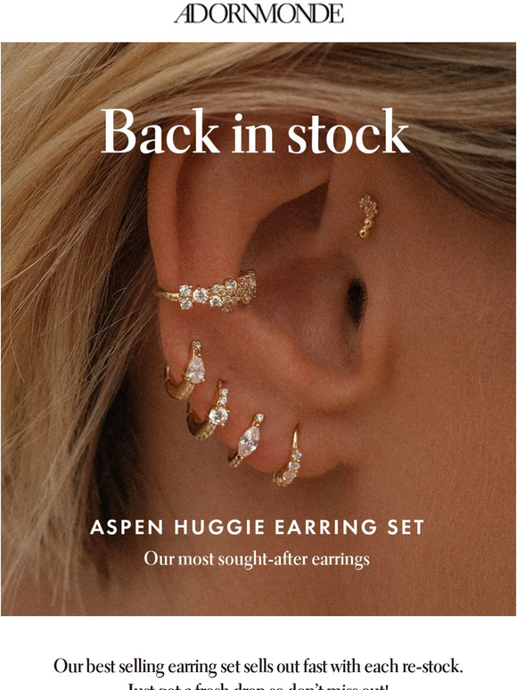 Gold Aspen Huggie Earring Set | Adorn Luxe | Adornmonde