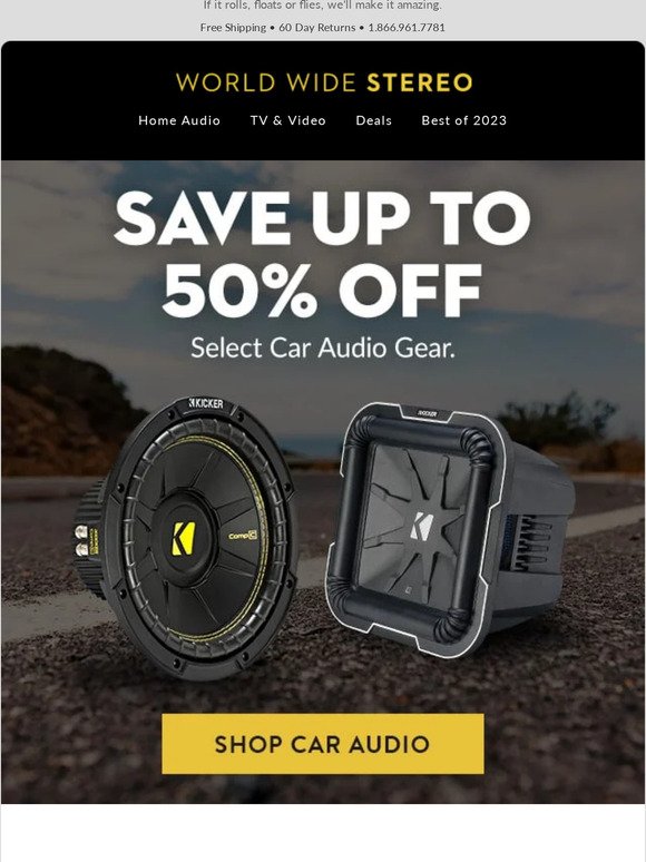 🚗🎵 Save up to 50% off select car audio gear 💰