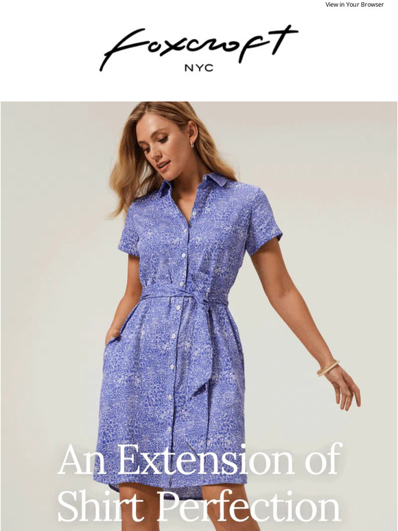 Perfection extension: Shirt dress in best-selling blue print