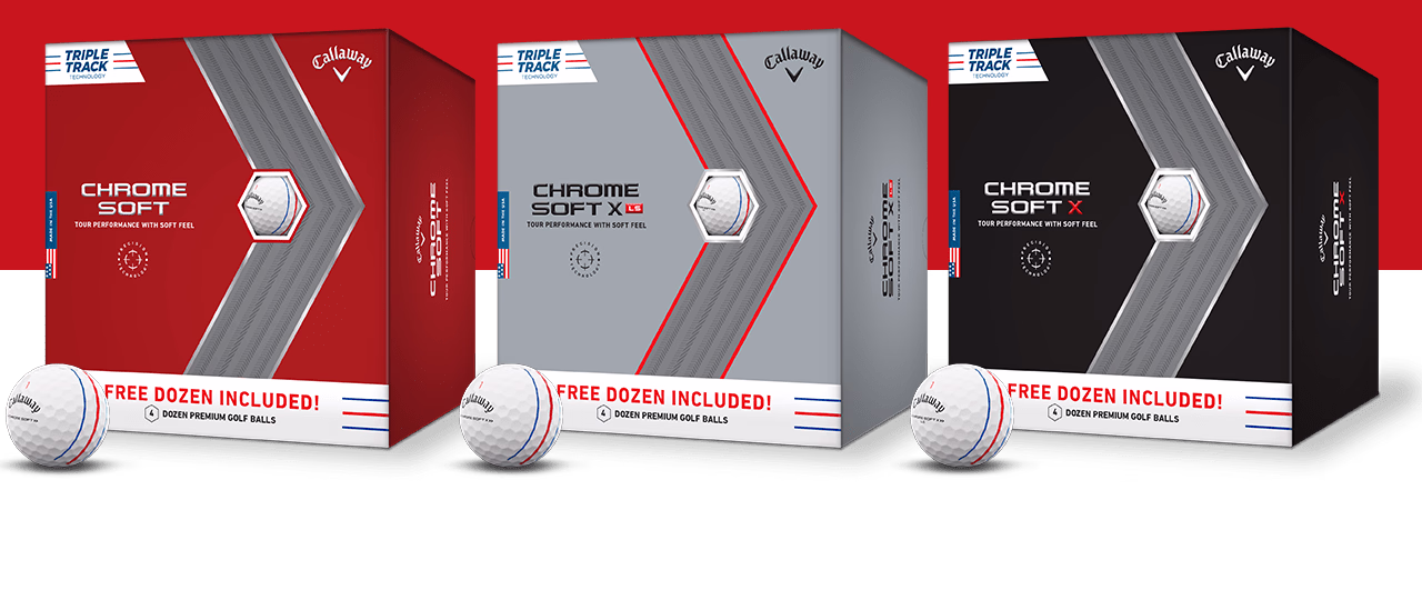 Three Chrome Soft Boxes with Golf Ball