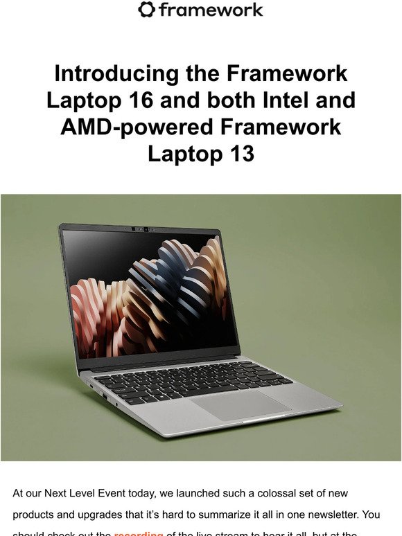 Pre-orders open for AMD and Intel and introducing the Framework Laptop 16