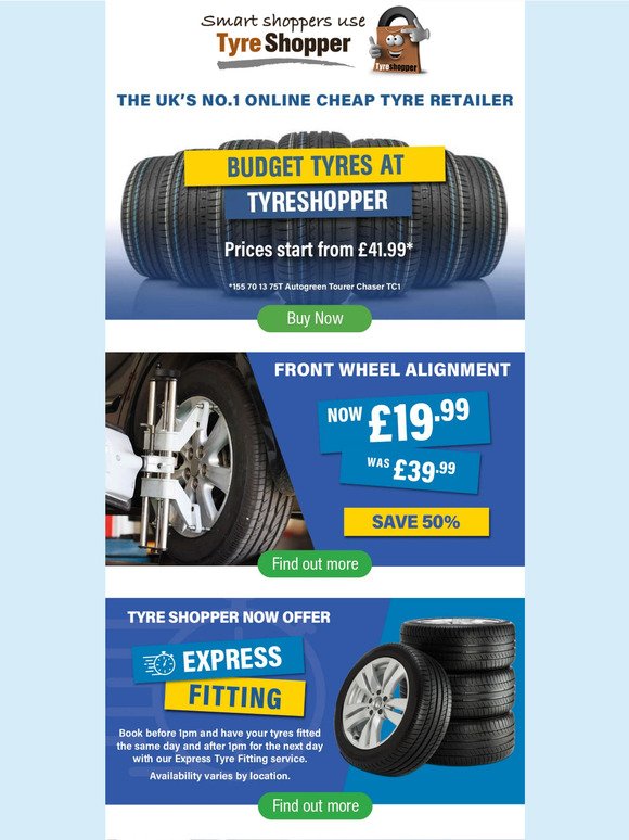 Budget Tyres at Tyre Shopper!