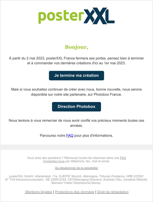 posterXXL France ferme bientôt