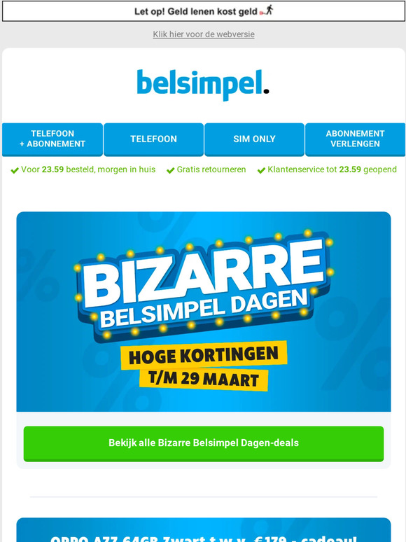 Ontvang nu de Oppo A77 cadeau bij T-Mobile Sim Only-abonnementen vanaf 10GB