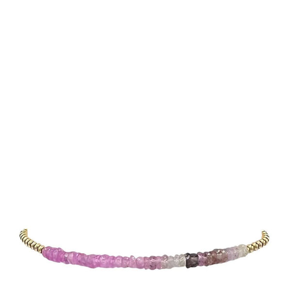 2MM GOLD PINK SHERBERT SAPPHIRE BRACELET