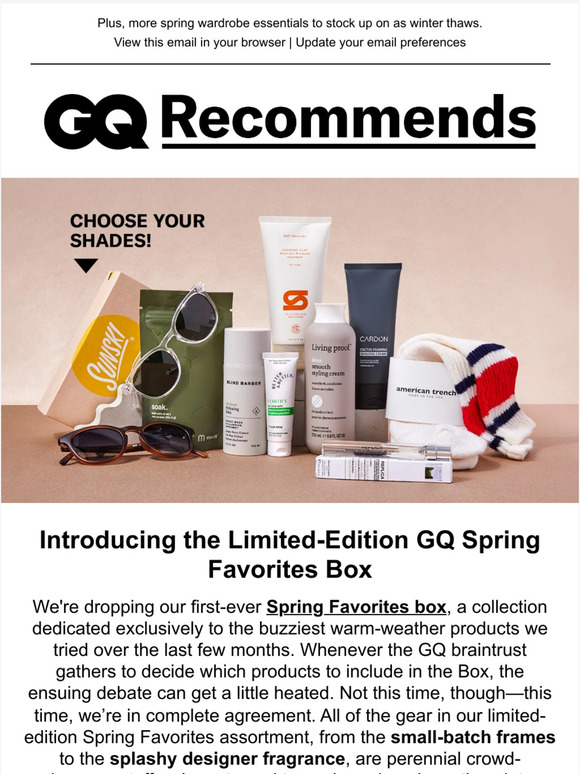 GQ magazine Introducing GQ's LimitedEdition Spring Favorites Box Milled