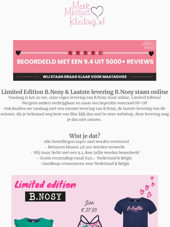 TIP! Limited edition B.Nosy online 😍 Alleen bij ons verkrijgbaar!
