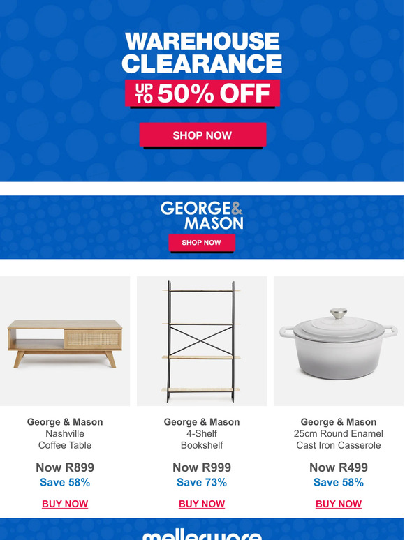 Get up to 50% OFF the Warehouse Clearance Sale 🛒