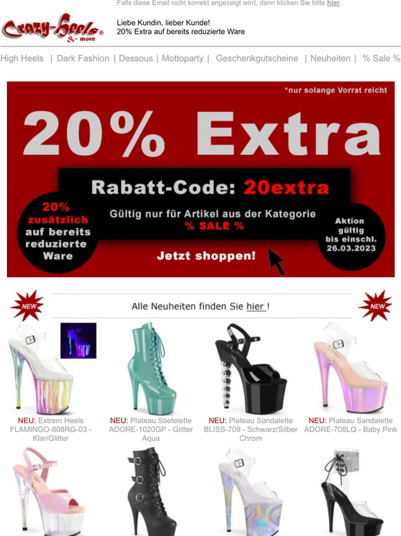 Noch 3 Tage: 20% Extra 🎁 auf bereits reduzierte Ware