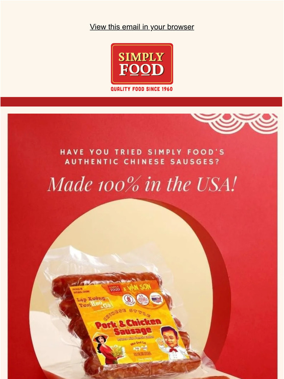 Get 1 Free Pack of Simply Food's Chinese Sausage! 🌟